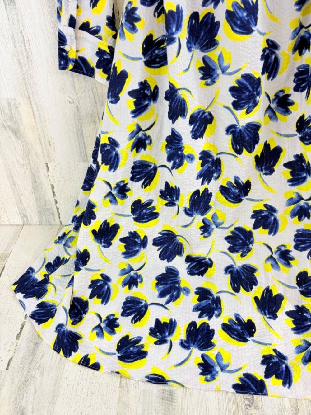 Ann Mashburn Sz L Annette Shirt Dress Floral Seersucker - Picture 15 of 16